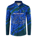 Torres Strait Islanders Forever Voyagers Button Sweatshirt Indigenous Australian Tribal Canoe Art