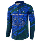 Torres Strait Islanders Forever Voyagers Button Sweatshirt Indigenous Australian Tribal Canoe Art