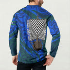 Torres Strait Islanders Forever Voyagers Button Sweatshirt Indigenous Australian Tribal Canoe Art