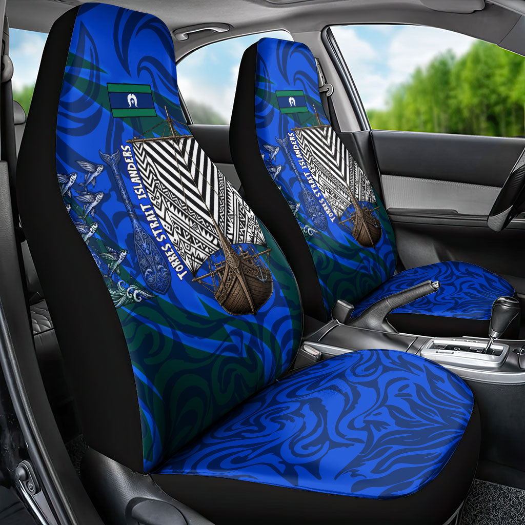 Torres Strait Islanders Forever Voyagers Car Seat Cover Indigenous Australian Tribal Canoe Art