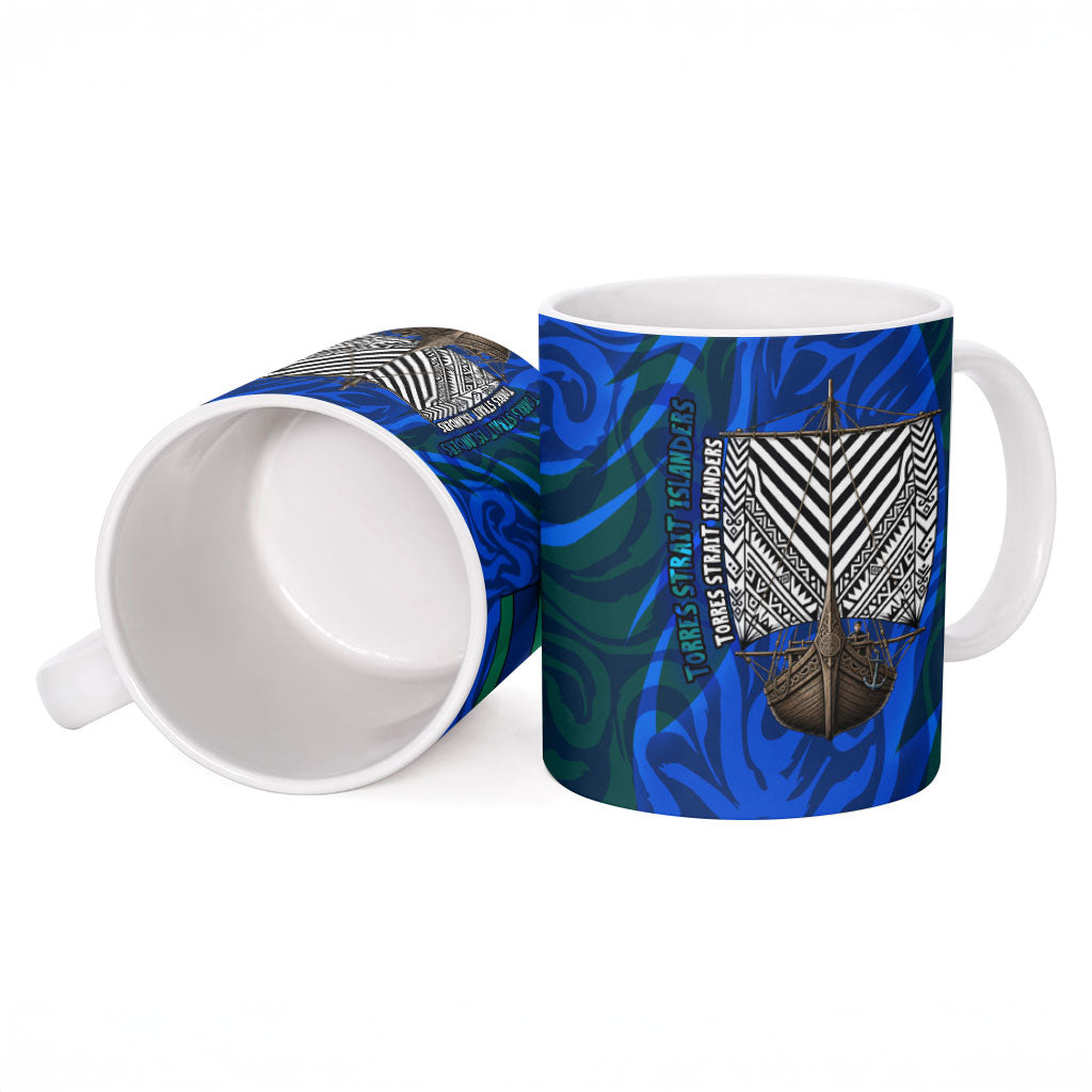 Torres Strait Islanders Forever Voyagers Ceramic Mug Indigenous Australian Tribal Canoe Art
