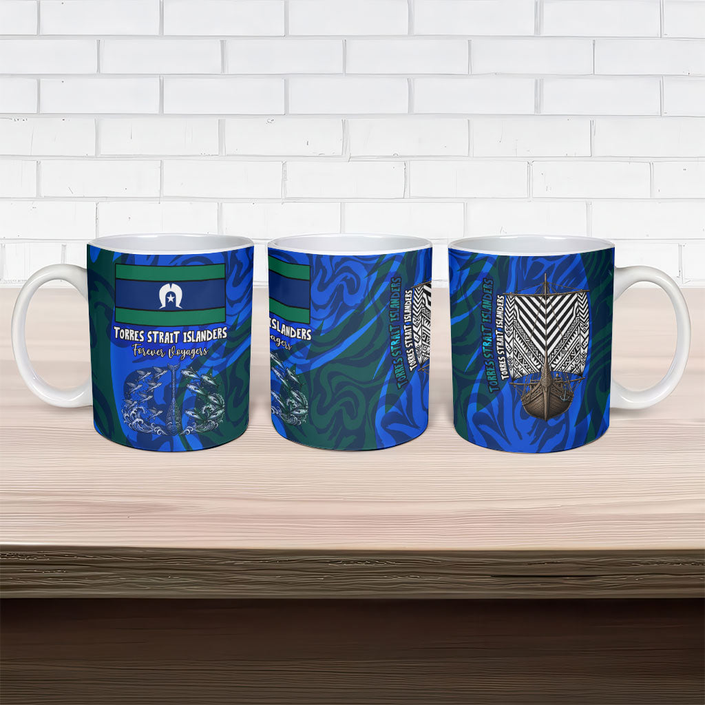 Torres Strait Islanders Forever Voyagers Ceramic Mug Indigenous Australian Tribal Canoe Art