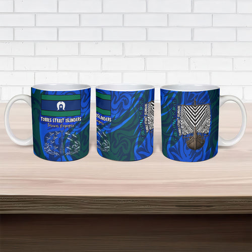Torres Strait Islanders Forever Voyagers Ceramic Mug Indigenous Australian Tribal Canoe Art