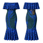 Torres Strait Islanders Forever Voyagers Couples Matching Mermaid Dress and Hawaiian Shirt Indigenous Australian Tribal Canoe Art