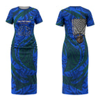 Torres Strait Islanders Forever Voyagers Couples Matching Short Sleeve Bodycon Dress and Long Sleeve Button Shirt Indigenous Australian Tribal Canoe Art