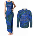 Torres Strait Islanders Forever Voyagers Couples Matching Tank Maxi Dress and Long Sleeve Button Shirt Indigenous Australian Tribal Canoe Art