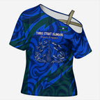 Torres Strait Islanders Forever Voyagers Cross Shoulder Shirt Indigenous Australian Tribal Canoe Art