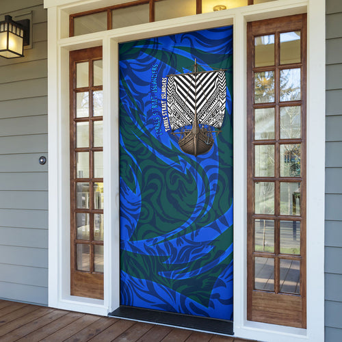 Torres Strait Islanders Forever Voyagers Door Cover Indigenous Australian Tribal Canoe Art