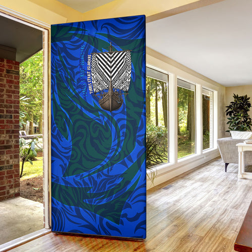 Torres Strait Islanders Forever Voyagers Door Cover Indigenous Australian Tribal Canoe Art