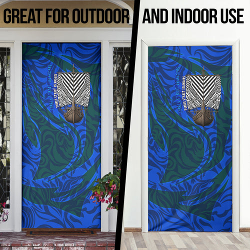 Torres Strait Islanders Forever Voyagers Door Cover Indigenous Australian Tribal Canoe Art