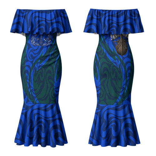 Torres Strait Islanders Forever Voyagers Family Matching Mermaid Dress and Hawaiian Shirt Indigenous Australian Tribal Canoe Art