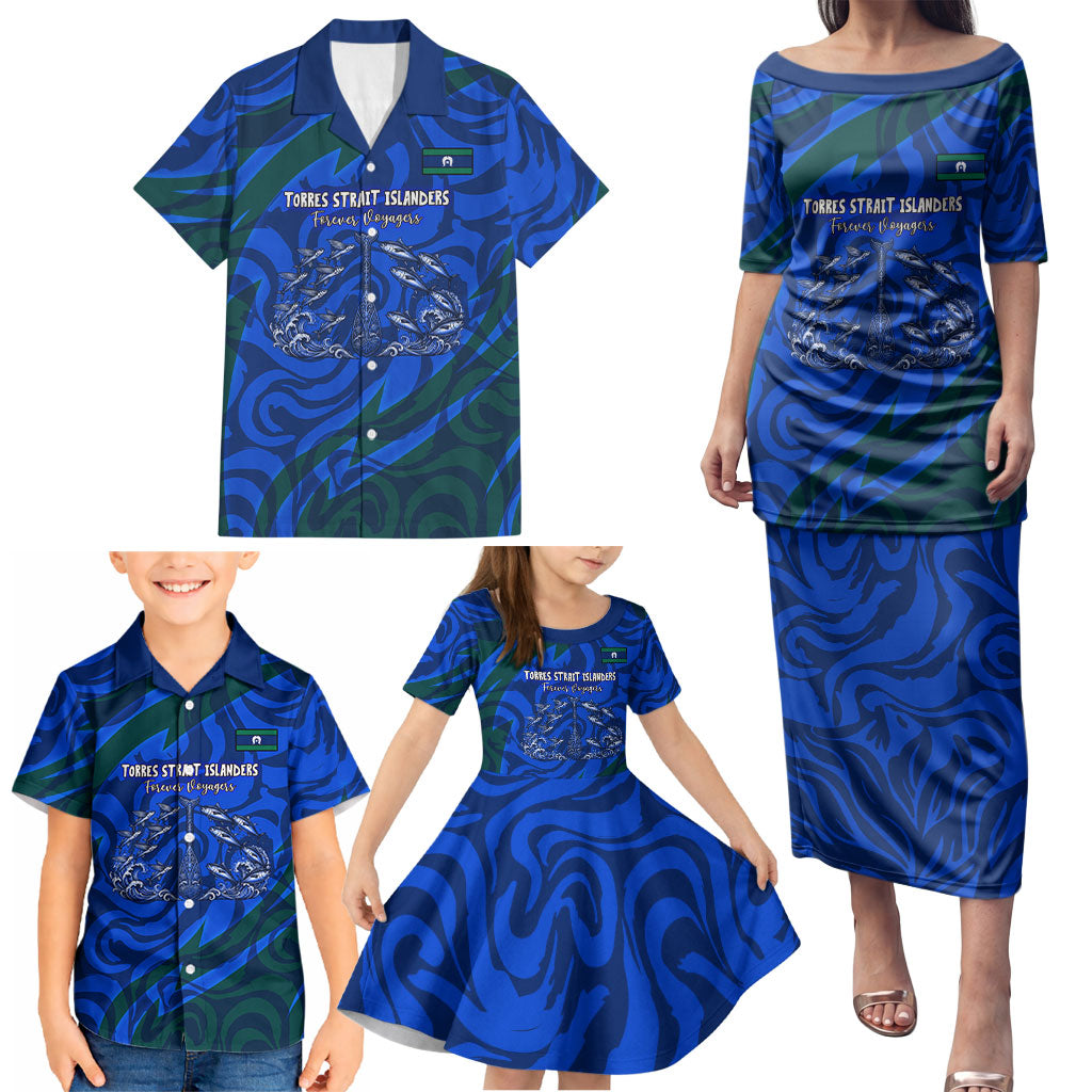 Torres Strait Islanders Forever Voyagers Family Matching Puletasi and Hawaiian Shirt Indigenous Australian Tribal Canoe Art
