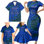 Torres Strait Islanders Forever Voyagers Family Matching Short Sleeve Bodycon Dress and Hawaiian Shirt Indigenous Australian Tribal Canoe Art