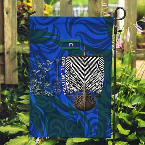Torres Strait Islanders Forever Voyagers Garden Flag Indigenous Australian Tribal Canoe Art