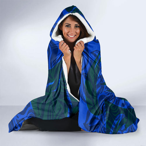 Torres Strait Islanders Forever Voyagers Hooded Blanket Indigenous Australian Tribal Canoe Art
