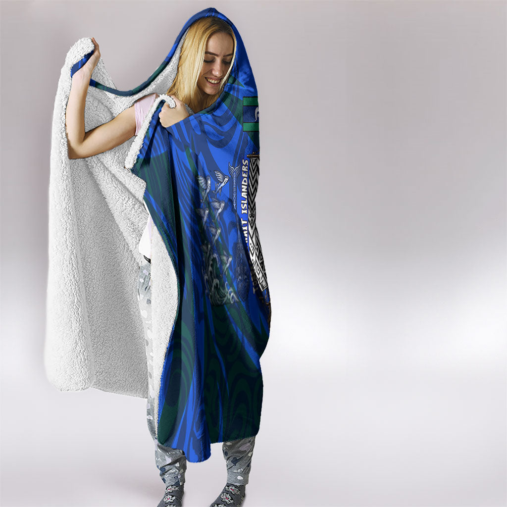 Torres Strait Islanders Forever Voyagers Hooded Blanket Indigenous Australian Tribal Canoe Art
