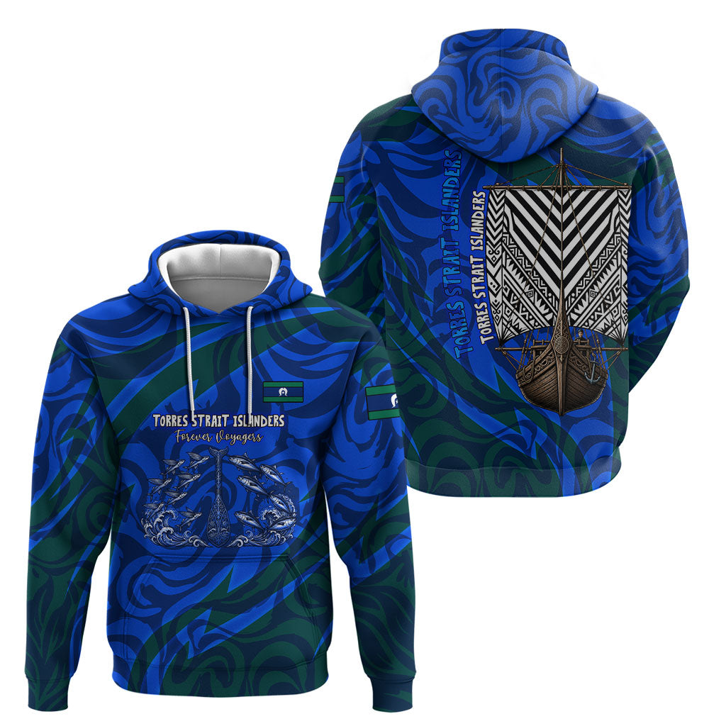 Torres Strait Islanders Forever Voyagers Hoodie Indigenous Australian Tribal Canoe Art