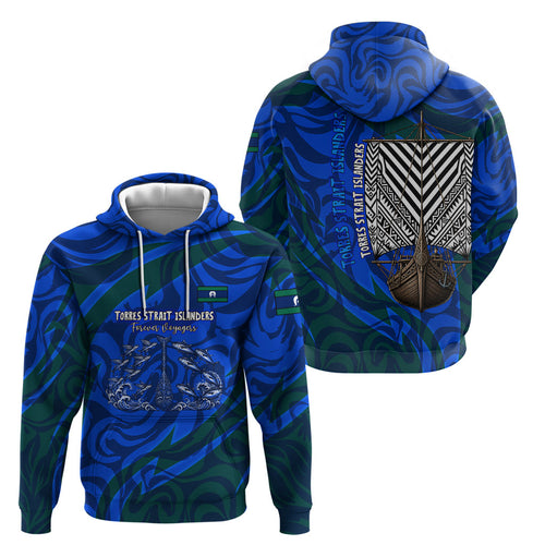 Torres Strait Islanders Forever Voyagers Hoodie Indigenous Australian Tribal Canoe Art