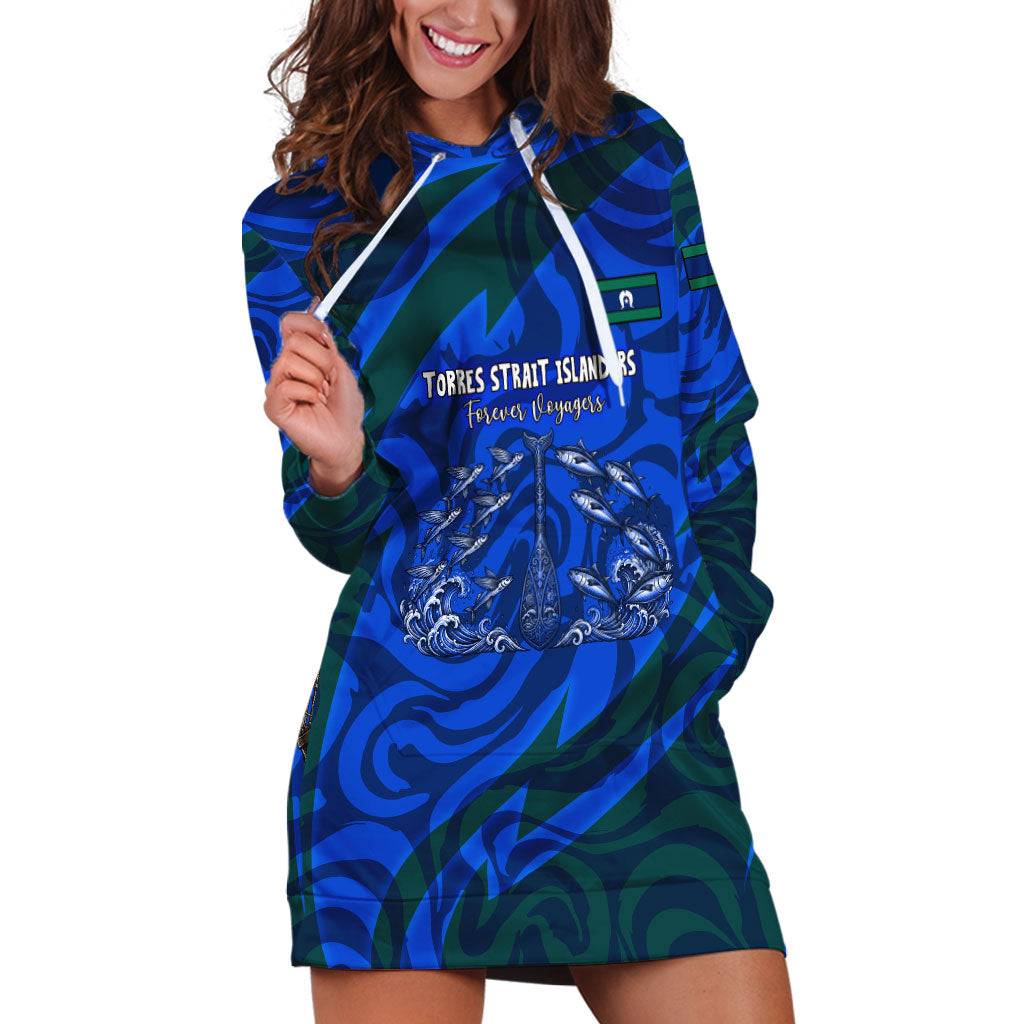 Torres Strait Islanders Forever Voyagers Hoodie Dress Indigenous Australian Tribal Canoe Art