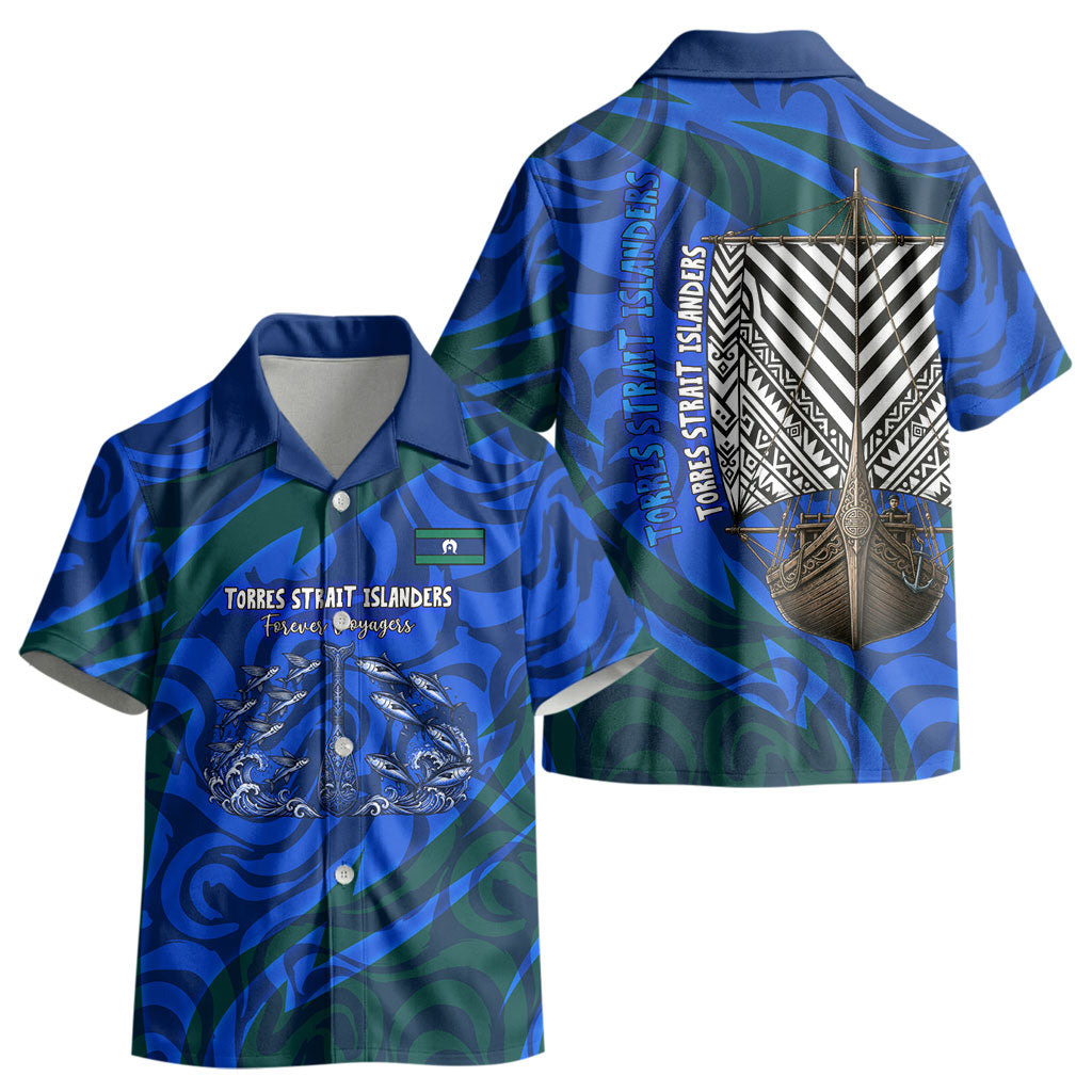 Torres Strait Islanders Forever Voyagers Kid Hawaiian Shirt Indigenous Australian Tribal Canoe Art