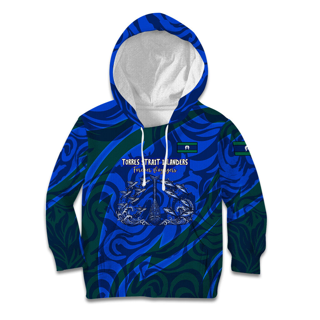 Torres Strait Islanders Forever Voyagers Kid Hoodie Indigenous Australian Tribal Canoe Art