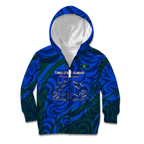 Torres Strait Islanders Forever Voyagers Kid Hoodie Indigenous Australian Tribal Canoe Art