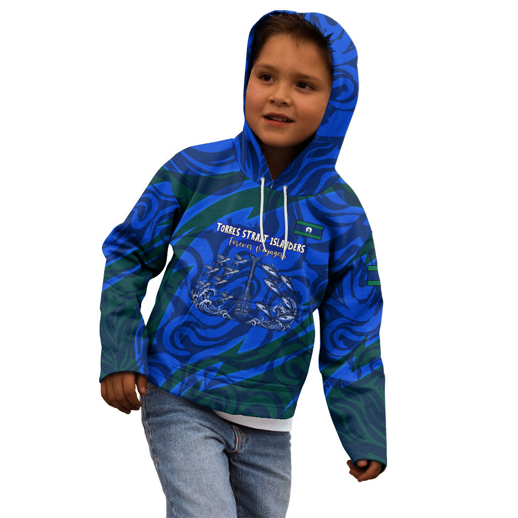 Torres Strait Islanders Forever Voyagers Kid Hoodie Indigenous Australian Tribal Canoe Art