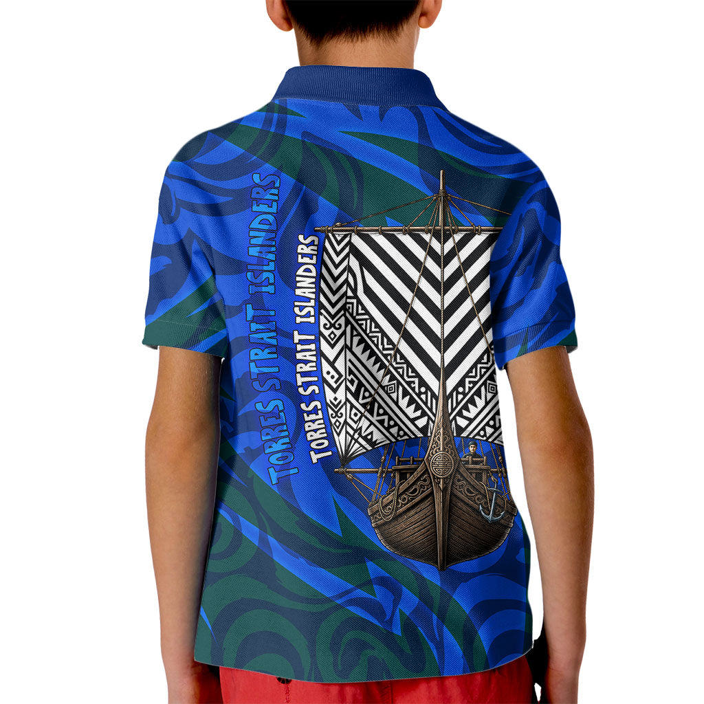 Torres Strait Islanders Forever Voyagers Kid Polo Shirt Indigenous Australian Tribal Canoe Art
