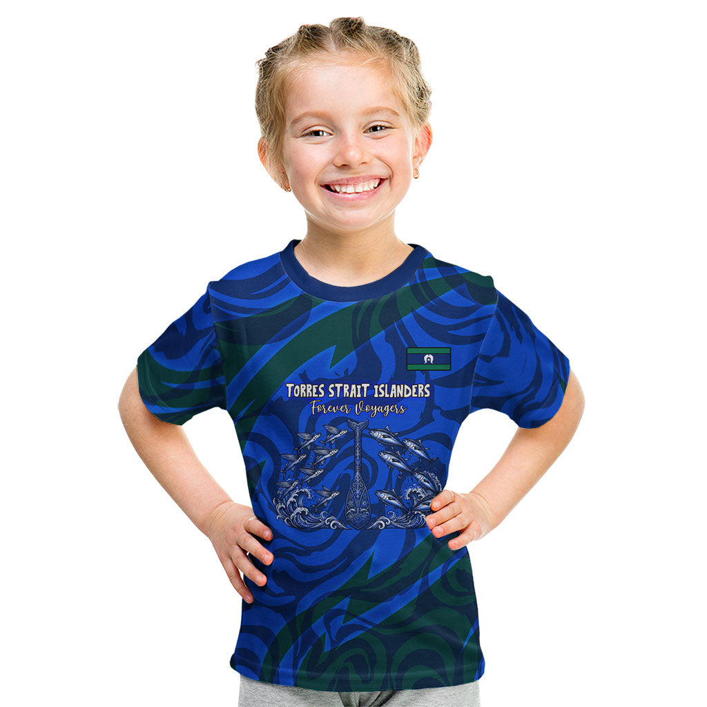 Torres Strait Islanders Forever Voyagers Kid T Shirt Indigenous Australian Tribal Canoe Art