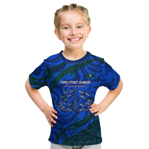 Torres Strait Islanders Forever Voyagers Kid T Shirt Indigenous Australian Tribal Canoe Art