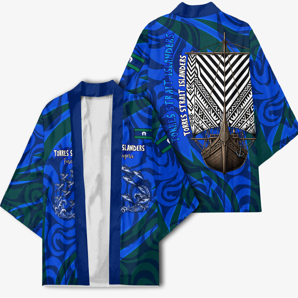 Torres Strait Islanders Forever Voyagers Kimono Indigenous Australian Tribal Canoe Art