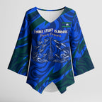 Torres Strait Islanders Forever Voyagers Kimono Sleeve Blouse Indigenous Australian Tribal Canoe Art