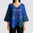 Torres Strait Islanders Forever Voyagers Kimono Sleeve Blouse Indigenous Australian Tribal Canoe Art