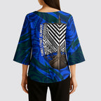 Torres Strait Islanders Forever Voyagers Kimono Sleeve Blouse Indigenous Australian Tribal Canoe Art