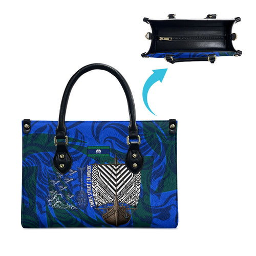 Torres Strait Islanders Forever Voyagers Leather Bag Indigenous Australian Tribal Canoe Art