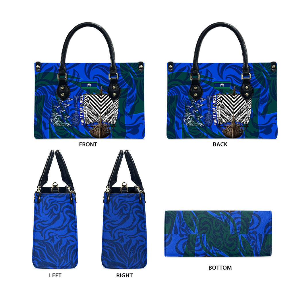 Torres Strait Islanders Forever Voyagers Leather Bag Indigenous Australian Tribal Canoe Art