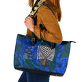 Torres Strait Islanders Forever Voyagers Leather Tote Bag Indigenous Australian Tribal Canoe Art