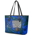 Torres Strait Islanders Forever Voyagers Leather Tote Bag Indigenous Australian Tribal Canoe Art
