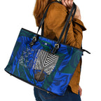 Torres Strait Islanders Forever Voyagers Leather Tote Bag Indigenous Australian Tribal Canoe Art