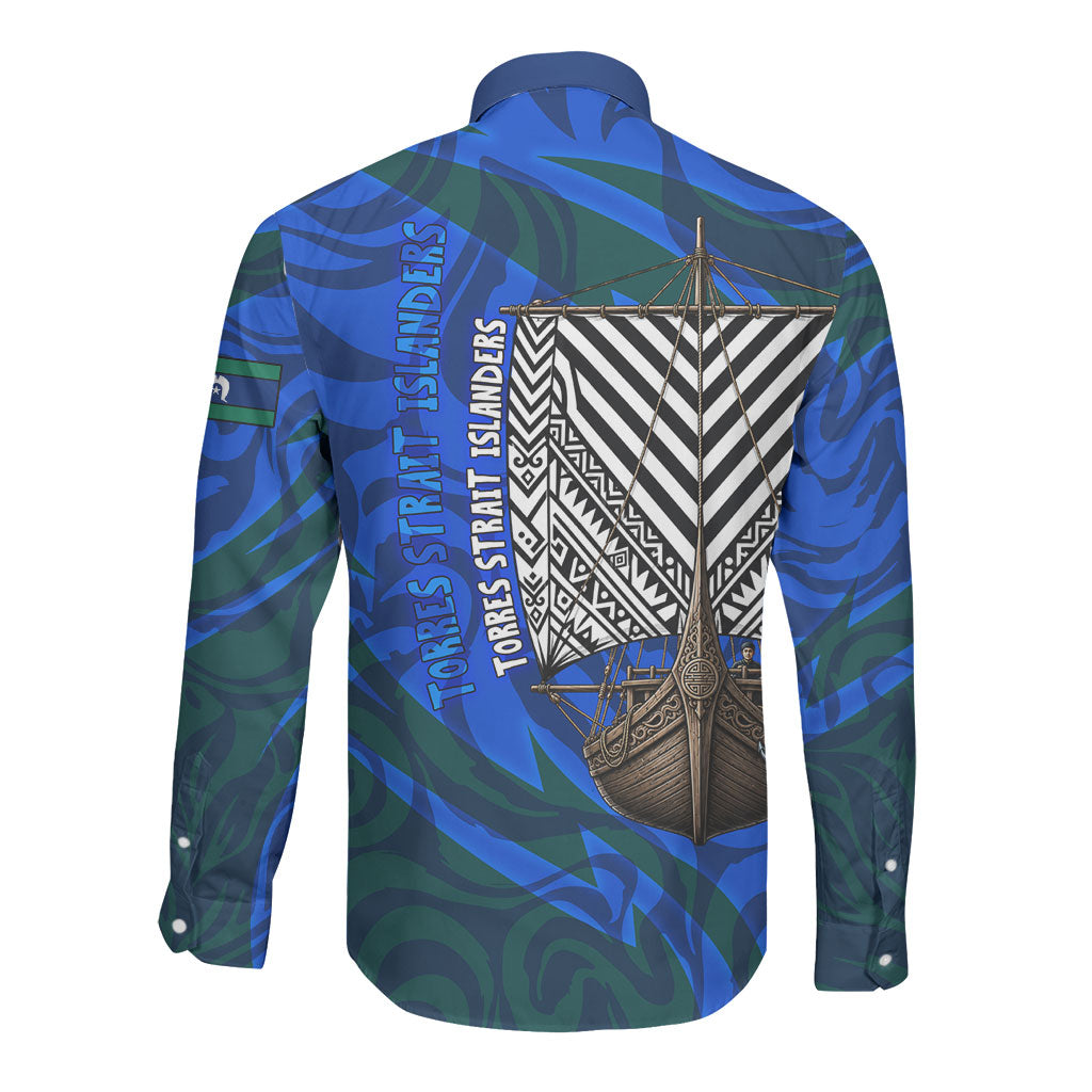 Torres Strait Islanders Forever Voyagers Long Sleeve Button Shirt Indigenous Australian Tribal Canoe Art