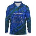 Torres Strait Islanders Forever Voyagers Long Sleeve Polo Shirt Indigenous Australian Tribal Canoe Art
