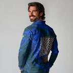 Torres Strait Islanders Forever Voyagers Long Sleeve Polo Shirt Indigenous Australian Tribal Canoe Art