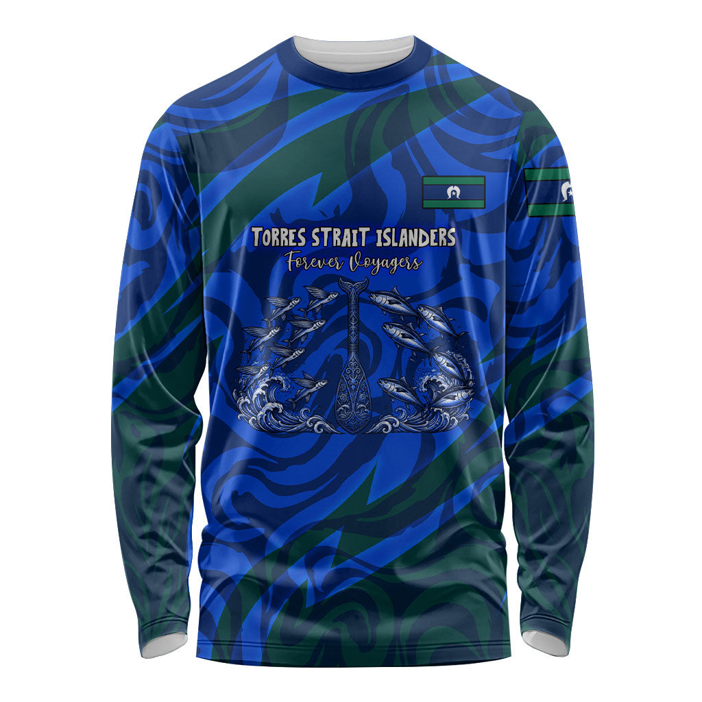 Torres Strait Islanders Forever Voyagers Long Sleeve Shirt Indigenous Australian Tribal Canoe Art