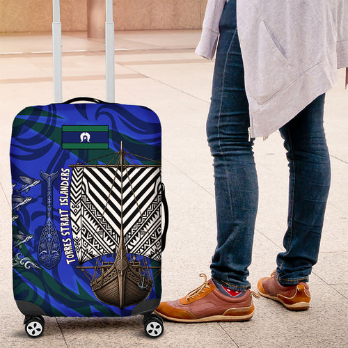 Torres Strait Islanders Forever Voyagers Luggage Cover Indigenous Australian Tribal Canoe Art