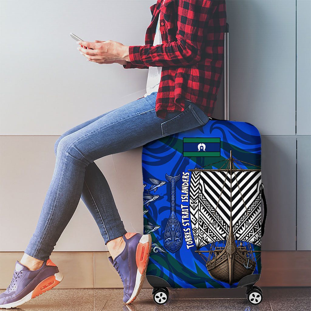 Torres Strait Islanders Forever Voyagers Luggage Cover Indigenous Australian Tribal Canoe Art