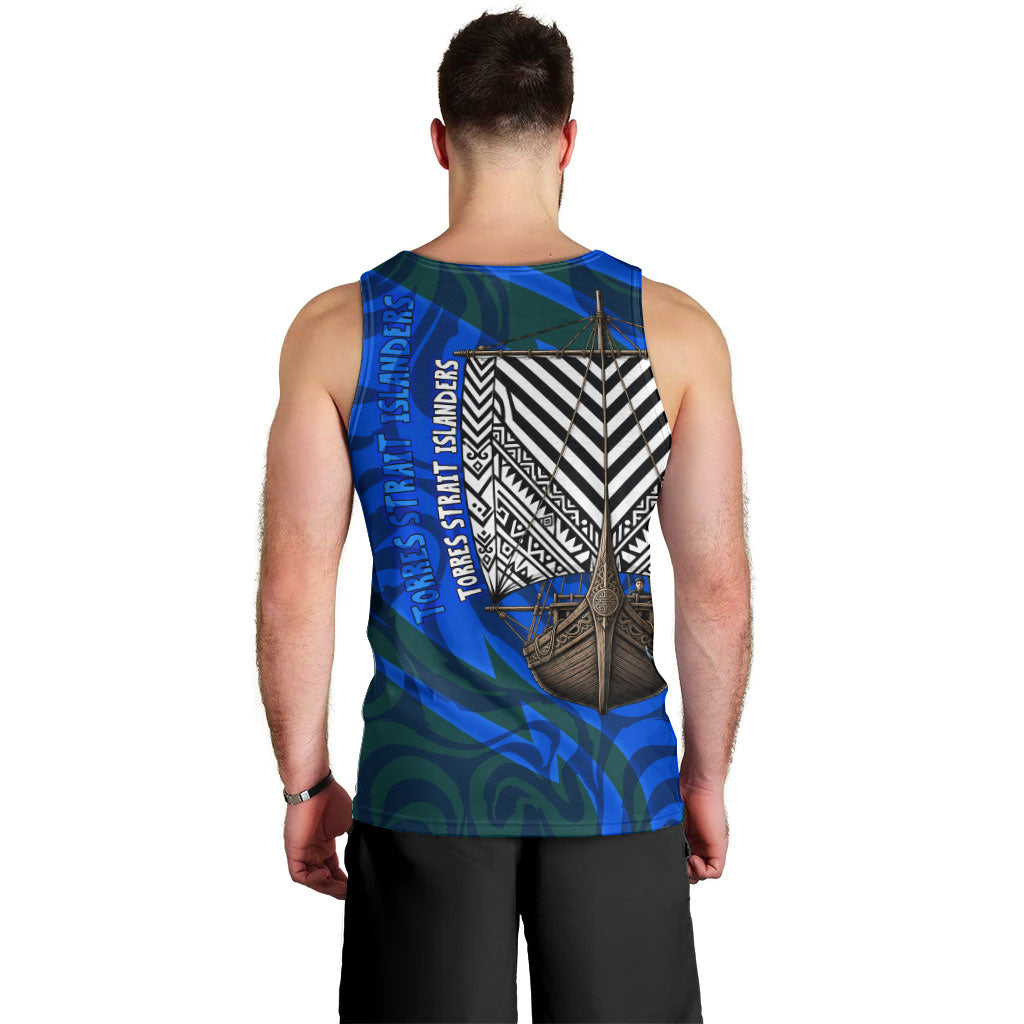 Torres Strait Islanders Forever Voyagers Men Tank Top Indigenous Australian Tribal Canoe Art