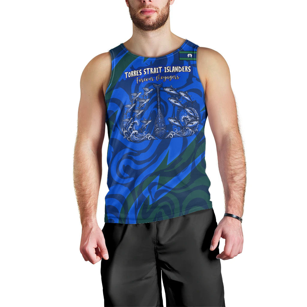 Torres Strait Islanders Forever Voyagers Men Tank Top Indigenous Australian Tribal Canoe Art