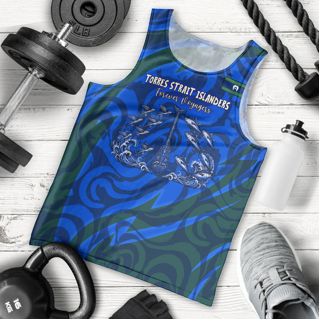 Torres Strait Islanders Forever Voyagers Men Tank Top Indigenous Australian Tribal Canoe Art