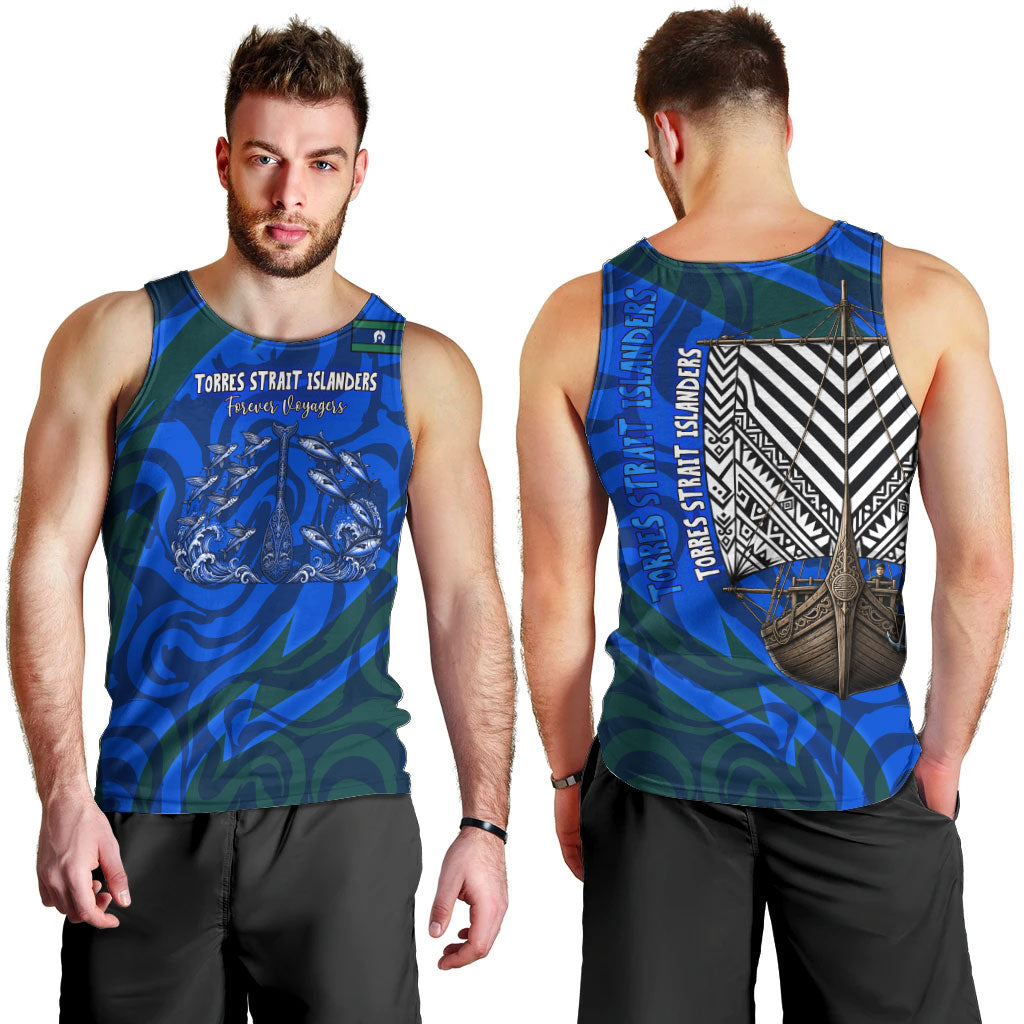 Torres Strait Islanders Forever Voyagers Men Tank Top Indigenous Australian Tribal Canoe Art