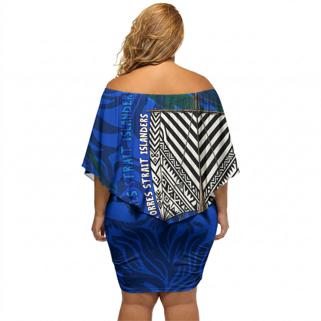 Torres Strait Islanders Forever Voyagers Off Shoulder Short Dress Indigenous Australian Tribal Canoe Art